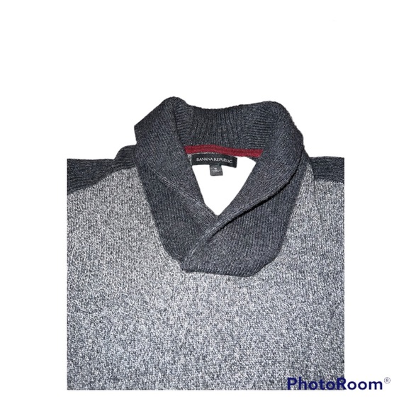 NWT Banana Republic Gray Cozy Shawl-Collar Sweater - Picture 4 of 5